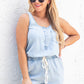 WALKING AWAY BLUE CHAMBRAY ROMPER